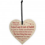 Special Valentines Day Wooden Heart Plaque Gift For Husband Wife