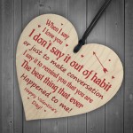 Special Valentines Day Wooden Heart Plaque Gift For Husband Wife