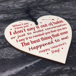 Special Valentines Day Wooden Heart Plaque Gift For Husband Wife