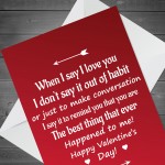 Sweet Valentines Day Card Quote Card For Him Her Boyfriend Wife