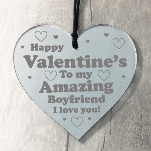 Valentines Day Gift For Boyfriend Novelty Engraved Heart Plaque