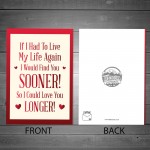 Valentines Day Card For Him Her LOVE YOU LONGER Card