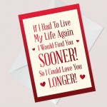 Valentines Day Card For Him Her LOVE YOU LONGER Card