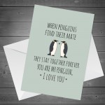 Valentine Day Card For Him Her Penguin Card Husband Wife