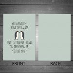 Valentine Day Card For Him Her Penguin Card Husband Wife