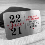 Personalised Wedding Anniversary Gift For Husband Metal Card