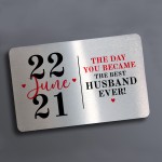 Personalised Wedding Anniversary Gift For Husband Metal Card