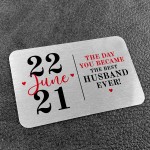 Personalised Wedding Anniversary Gift For Husband Metal Card