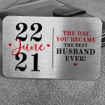 Personalised Wedding Anniversary Gift For Husband Metal Card