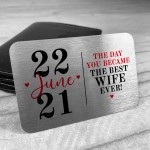 Personalised Wedding Anniversary Gift For Wife Metal Card