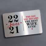 Personalised Wedding Anniversary Gift For Wife Metal Card