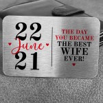 Personalised Wedding Anniversary Gift For Wife Metal Card