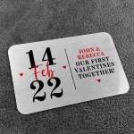 Our First Valentines Together Gift Personalised Metal Card