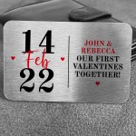 Our First Valentines Together Gift Personalised Metal Card