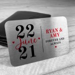 Personalised Valentines Anniversary Gift For Him Her Metal Card