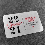 Personalised Valentines Anniversary Gift For Him Her Metal Card