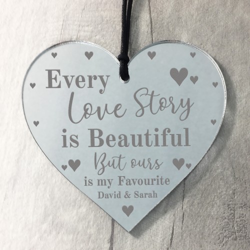 Personalised Gift For Couple Engraved Heart Valentines 