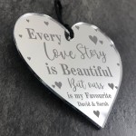 Personalised Gift For Couple Engraved Heart Valentines 