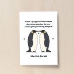 Personalised Penguin Gift Print For Couple Anniversary Gift