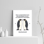 Personalised Penguin Gift Print For Couple Anniversary Gift