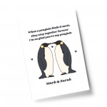 Personalised Penguin Gift Print For Couple Anniversary Gift