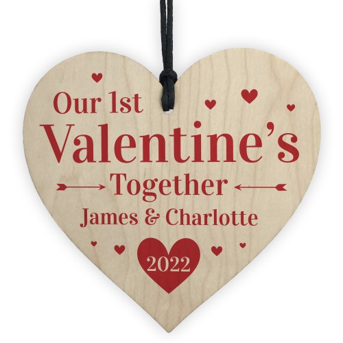 PERSONALISED Our 1st First Valentines Day Heart Gift For Partner