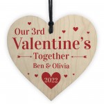 PERSONALISED Our 3rd Third Valentines Day Heart Gift For Partner