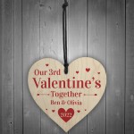 PERSONALISED Our 3rd Third Valentines Day Heart Gift For Partner