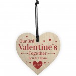 PERSONALISED Our 3rd Third Valentines Day Heart Gift For Partner