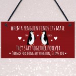 Novelty Gift For Valentines Anniversary Penguin Couple Gift