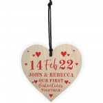 Our First Valentines Together Wood Hanging Heart Personalised