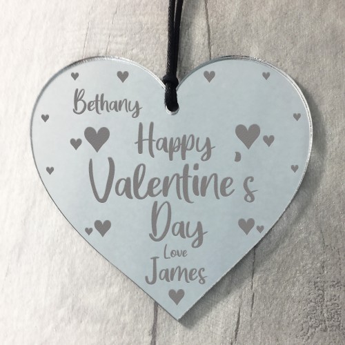 Valentines Day Gift For Him Her Engraved Heart Boyfriend Gift