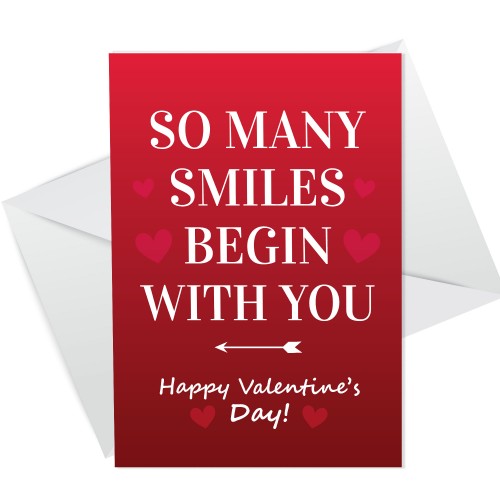 Valentines Day Card For Him Her SO MANY SMILES Soulmate Card