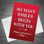 Valentines Day Card For Him Her SO MANY SMILES Soulmate Card