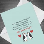 Penguin Card For Boyfriend Girlfriend Valentines Anniversary