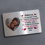 Personalised Photo Metal Wallet Card Love Quote Valentines Day