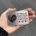 Personalised Photo Metal Wallet Card Love Quote Valentines Day