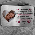 Personalised Photo Metal Wallet Card Love Quote Valentines Day