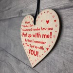 Valentines Gifts For Him Her Wood Heart Funny Joke Gift