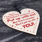 Valentines Gifts For Him Her Wood Heart Funny Joke Gift