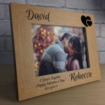 Personalised Valentines Day Gift For Him Her Wooden Photo Frame