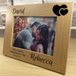 Personalised Valentines Day Gift For Him Her Wooden Photo Frame