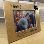 Personalised Valentines Day Gift For Him Her Wooden Photo Frame