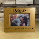 Personalised Engagement Gift Wooden Photo Frame Gift For Couple