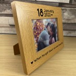 Personalised Engagement Gift Wooden Photo Frame Gift For Couple