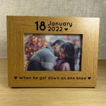 Personalised Engagement Gift Wooden Photo Frame Gift For Couple