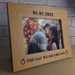 Beautiful Wedding Anniversary Gift Personalised Wood Photo Frame