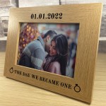 Beautiful Wedding Anniversary Gift Personalised Wood Photo Frame