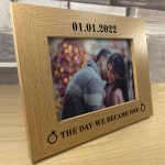 Beautiful Wedding Anniversary Gift Personalised Wood Photo Frame