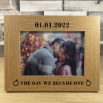 Beautiful Wedding Anniversary Gift Personalised Wood Photo Frame